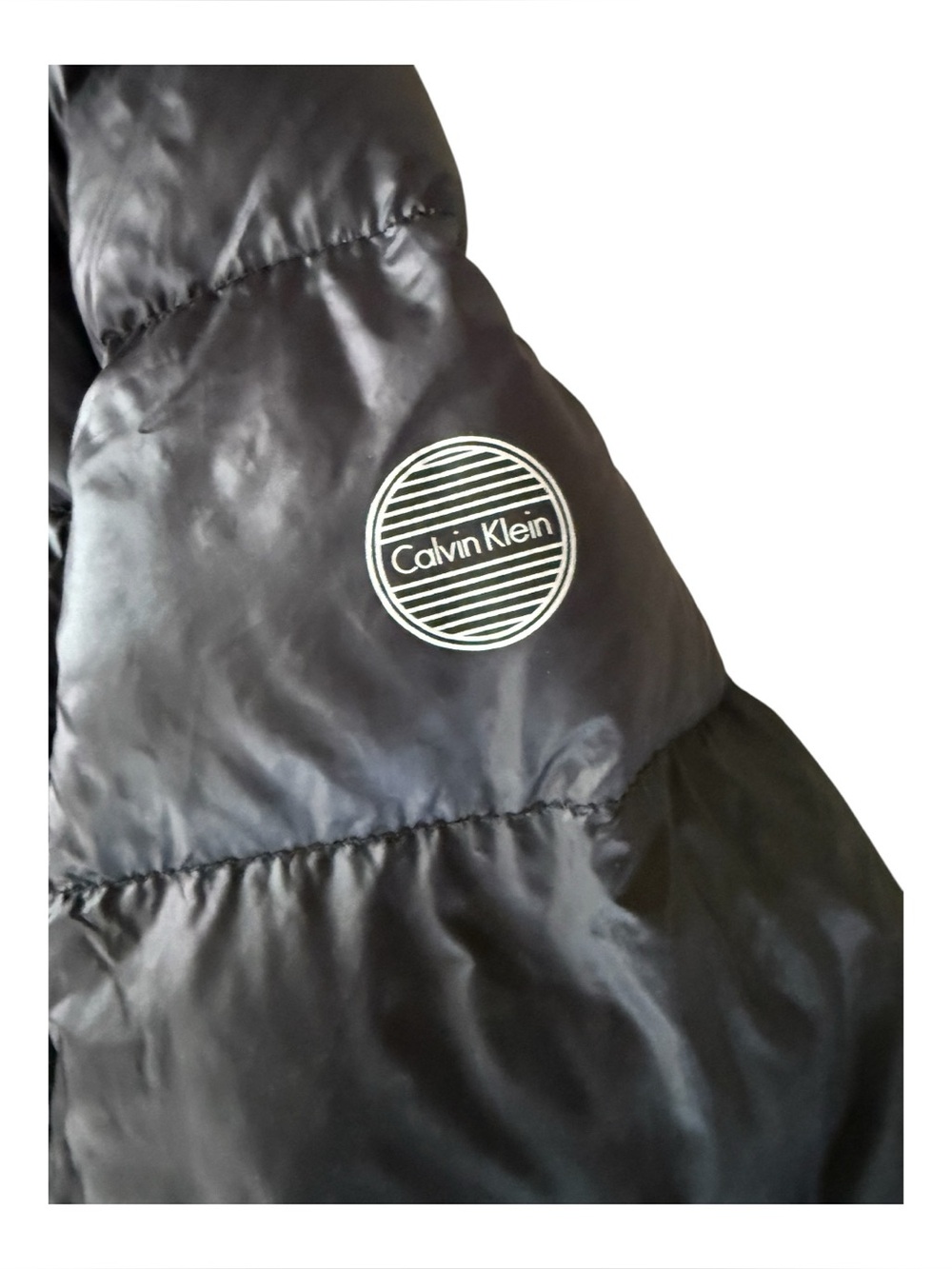 Calvin Klein Packable Lightweight Premium Down Hooded Puffer Coat Black Sz Small - Picture 4 of 6